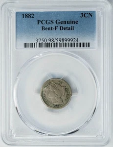 1882 Three Cent 3CN Fine F Detail PCGS - Picture 1 of 2