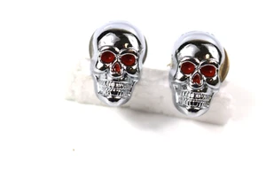 Chrome License frame Bolts Skull shaped  Pair  Cars Truck Rat Rods Hod Rods - Foto 1 di 4