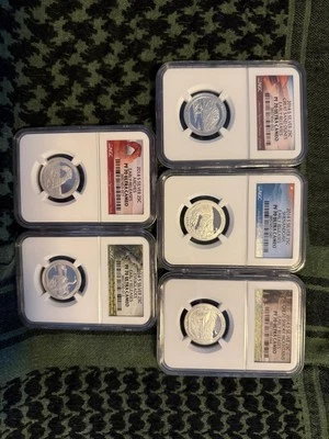 2014-S   Quarters   SILVER     5 Coin Set       NGC PF 70 - Image 1 of 4