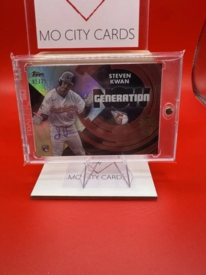 2025 Topps Archives Signature Series Steven Kwan RC Auto /25 #GN-68 Guardians - Image 1 of 3