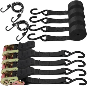Ratschengurte, 2.200 Pfund Bruchfestigkeit, 4er-Pack 15 Fuß Ratsche Spanngurte... - Bild 1 von 7