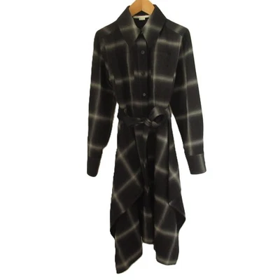 Vestido Camisa STELLA McCARTNEY Estampado a Cuadros Hasta la Rodilla 34 Negro Gris Mujeres USADO Foto 1 de 4