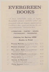 EVERGREEN BOOKS KATALOG FÜR FRÜHLING 1959 BÜCHER IM DRUCK #176463 - Bild 1 von 1