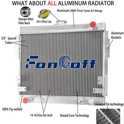 4 Core Radiator For 1975-1978 Ford Mustang II Ghia Base 5.0L (302ci) V8 Engine - Image 1 of 4