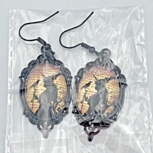 Halloween Gothic Witch  Dangle/Fishhook Earrings - Picture 1 of 2