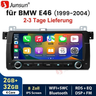 8''Android Apple CarPlay Car Stereo Radio GPS Nav Head Unit For BMW 3 Series E46 - Bild 1 von 4