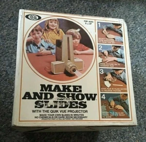 1973 IDEAL MAKE AND SHOW SLIDES QUIK VUE PROJECTOR COMP. W/Box Directions Works - Picture 1 of 12
