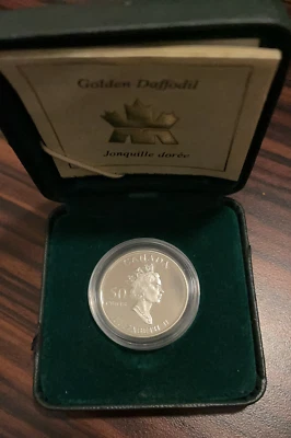CANADA SILVER COIN 50 CENTS 2003 GOLDEN DAFFODIL PROOF IN ORIGINAL CASE - Image 1 of 2