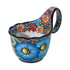 Handpainted Soup Bowl with Handle, 18.6oz Ceramic Cereal Bowl, Microwave &Dis...