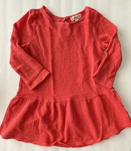 Tucker+Tate Tunic Top Girls 6 Orange Glitter Long Sleeve Ruffle Hem Shirt - Picture 1 of 4