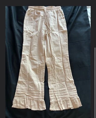 Khaki Women's Slight Flare Drawstring Scrub Pants - WW120 - Medium - Image 1 of 2