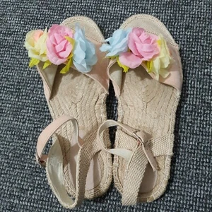 Leinen Sandalen Blumen Seil Spitze  - Bild 1 von 12