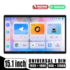 JOYING Qualcomm 15,1" Touchscreen Single 1DIN Autoradio Bluetooth FM AUX TF 128G - Bild 1 von 15