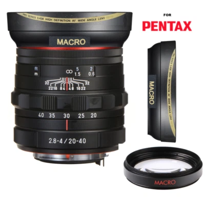 HD3 WIDE FISHEYE LENS + MACRO LENS FOR Pentax DA 20-40mm f/2.8-4 ED DC WR Lens - Image 1 of 4
