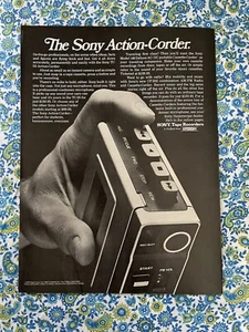 Sony 140 Cassette Recorder 1973 Print Ad Sony Action-Corder - Picture 1 of 7