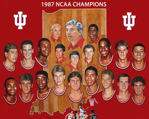1987 INDIANA HOOSIERS 8X10 TEAM PHOTO PICTURE BASKETBALL NCAA CHAMPS - Picture 1 of 1