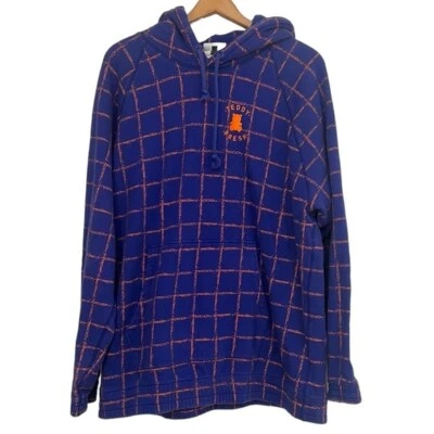Sudadera con Capucha Teddy Fresh Para Hombre Talla 2XL Alambre de Púas Azul Naranja Pullover Peso Pesado Foto 1 de 4