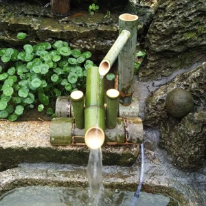 Kit Fontana Di Bambù Fontana Di Bambù Solare Fontana Da Giardino Giapponese Casc - Foto 1 di 12