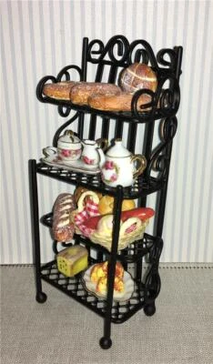 CASA DE MUÑECAS MINIATURA ESCALA 1:12 REUTTER ESTANTE DE PANADERÍA DE METAL DECORADO - 1.471/0 Foto 1 de 3