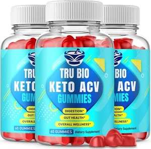 (3 Pack) Tru Bio Keto ACV Gummies Weight Loss - 180 Gummies - Picture 1 of 3