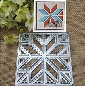 Christmas Diagonal Quilt Metal Die Cuts,Frame Flower Cutting Dies Cut Stencils f - Picture 1 of 12