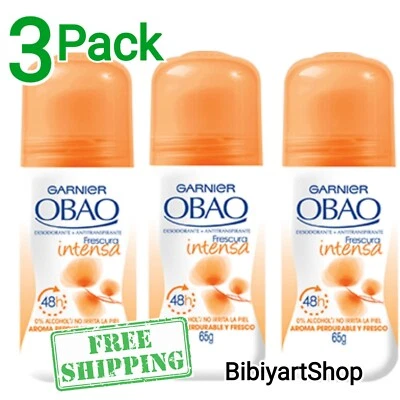 3 pack Garnier Obao Roll On Deodorant Antiperspirant Frescura Intensa Made 🇲🇽 - Image 1 of 2