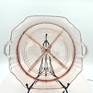 Anchor Hocking Vintage Depression Glass "Open Rose Mayfair" Relish Dish Tray - Picture 1 of 5
