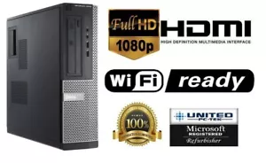 Dell OptiPlex Windows 7 Pro Core i5 Quad Core PC Desktop WiFi 32 BIT - Picture 1 of 8