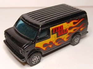 Corgi Juniors Chevrolet Van Black "Fire Ball" Made In Great Britain 1/64 - Picture 1 of 4