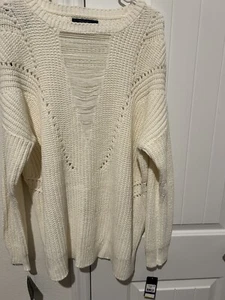 Rachel Roy Ivory Women’s Sweater. NWT & VERY unique! Cozy & Made Well! Size XXL. - Picture 1 of 6