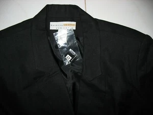 2-TEILIGER ANZUG KATHRYN DEENE - NEU - 18 - SCHWARZER VISKOSE & LEINENBLAZER & GERADER ROCK - Bild 1 von 8