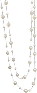 Pearl Layered Strand Necklaces for Women Dainty Fashion Long Imitation Pearls Be - Picture 1 of 12