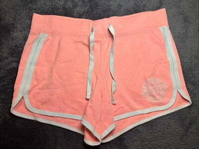 Pantalones Cortos Justice Active Niñas Talla 14 Naranja Cintura Elástica Cordón Foto 1 de 4