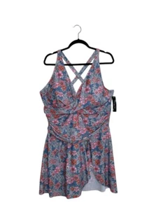 Blooming Jelly womens 4X floral one piece swim dress bathing suit tummy control - Picture 1 of 11