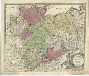 Antique Map of the Lower Saxony Region by Homann (c.1730) - Picture 1 of 1