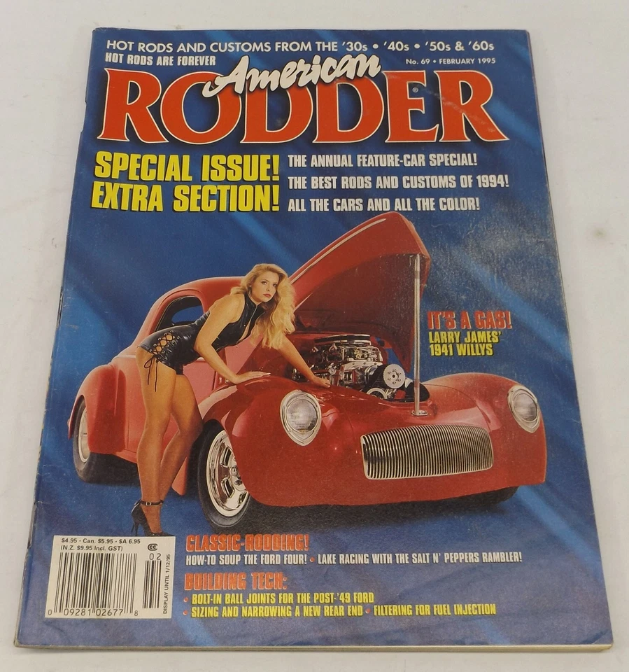 American Rodder February 1995 Hot Rods, Roadsters, Coupes, Chopped, Dragster - Image 1 of 1