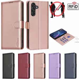 For Samsung A25 A35 A15 A14 A54 A13 A33 Wallet Leather Case Cover RFID Blocking - Picture 1 of 23