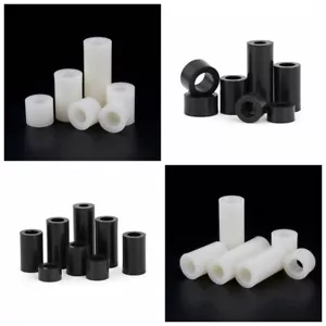 Distanziale colonna antifilettatura tondo nylon plastica ABS rondella nero/bianco - Foto 1 di 28