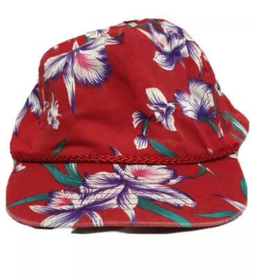 De colección Hawaiano Rojo Flor Tropical Vacaciones Nissin Gorra Camionero Sombrero Snapback Foto 1 de 4