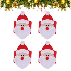 4 Stück Weihnachtsmann Serviette Kreis Weihnachten Ringe Serviette Schnalle - Bild 1 von 12