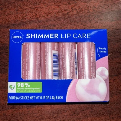 4 Pack Nivea Shimmer Lip Care Stick, 0.17 oz - Image 1 of 2