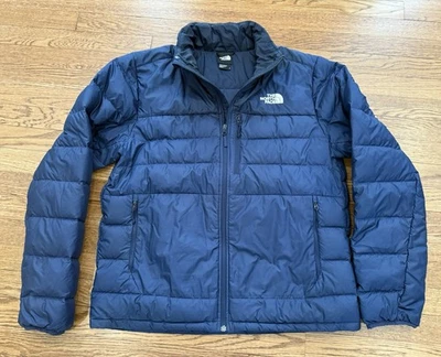 Mens North Face Mens Navy Blue Nuptse Goose Down Puffer Jacket Winter 550 Large - Image 1 of 4
