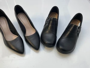 2 scarpe slip-on donna nuove taglia 8,5 CLARKS Angie Pearl e pompa passo Teresa - Foto 1 di 13
