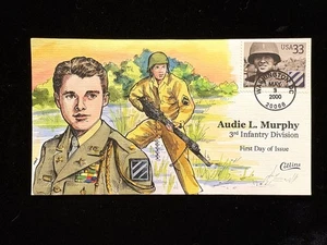 FDC COLLINS CACHET #3396 DISTINGUIDO SOLDADO AUDIE MURPHY - Imagen 1 de 2