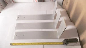 Set of 3 Aluminum L brackets, 13-1/2" x 7-1/16" legs x 3" wide x 5/32" thick - Picture 1 of 5