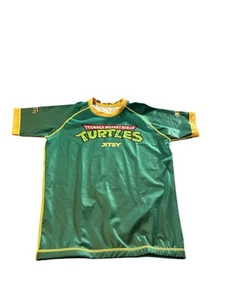 Jitsy Club BJJ Jiu Jitsu Rash Guard Size S TMNT Ninja Turtles Green Logo Fight - Picture 1 of 5