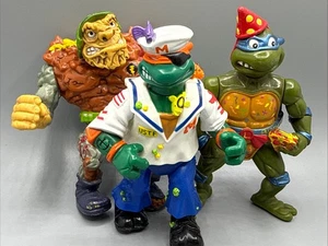 Vintage TEENAGE MUTANT NINJA TURTLES Figur 3 Stück ~ Traag ~ Geburtstag Löwe ~ Mike - Bild 1 von 21