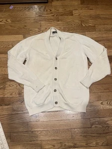BROOKS BROTHERS Cotton cardigan sweater Size 42 vtg 60s 70s England WITH STAINS - Picture 1 of 19