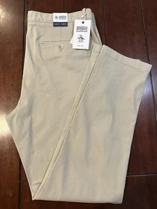Original Penguin Men's Slim Fit Stretch Pant Agate Gray Khaki Size 36x32 NEW - Picture 1 of 9
