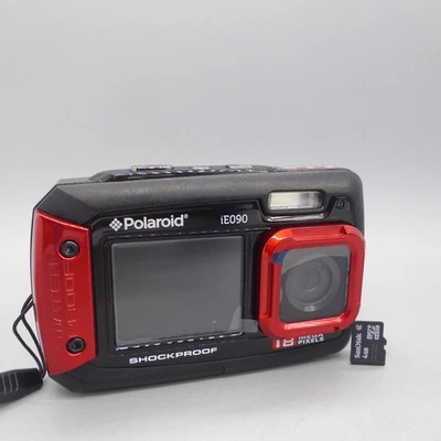 Polaroid Digital Camera iE090 18.0MP Underwater Selfie Screen Red Tested - Image 1 of 4